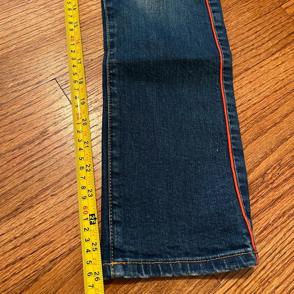 Pilcro Anthropologie Relaxed Straight Jeans with Red Side Stripe sz 26 - Picture 12 of 13